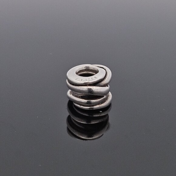 Pandora 925 Sterling Silver 14K Yellow Gold Coiled Rope Charm Bead - Picture 7 of 7